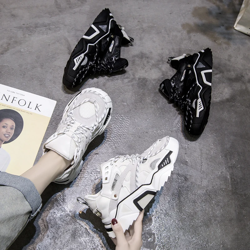 Женские кроссовки для бега Tie INS дышащие на платформе 5 см визуально увеличивающие