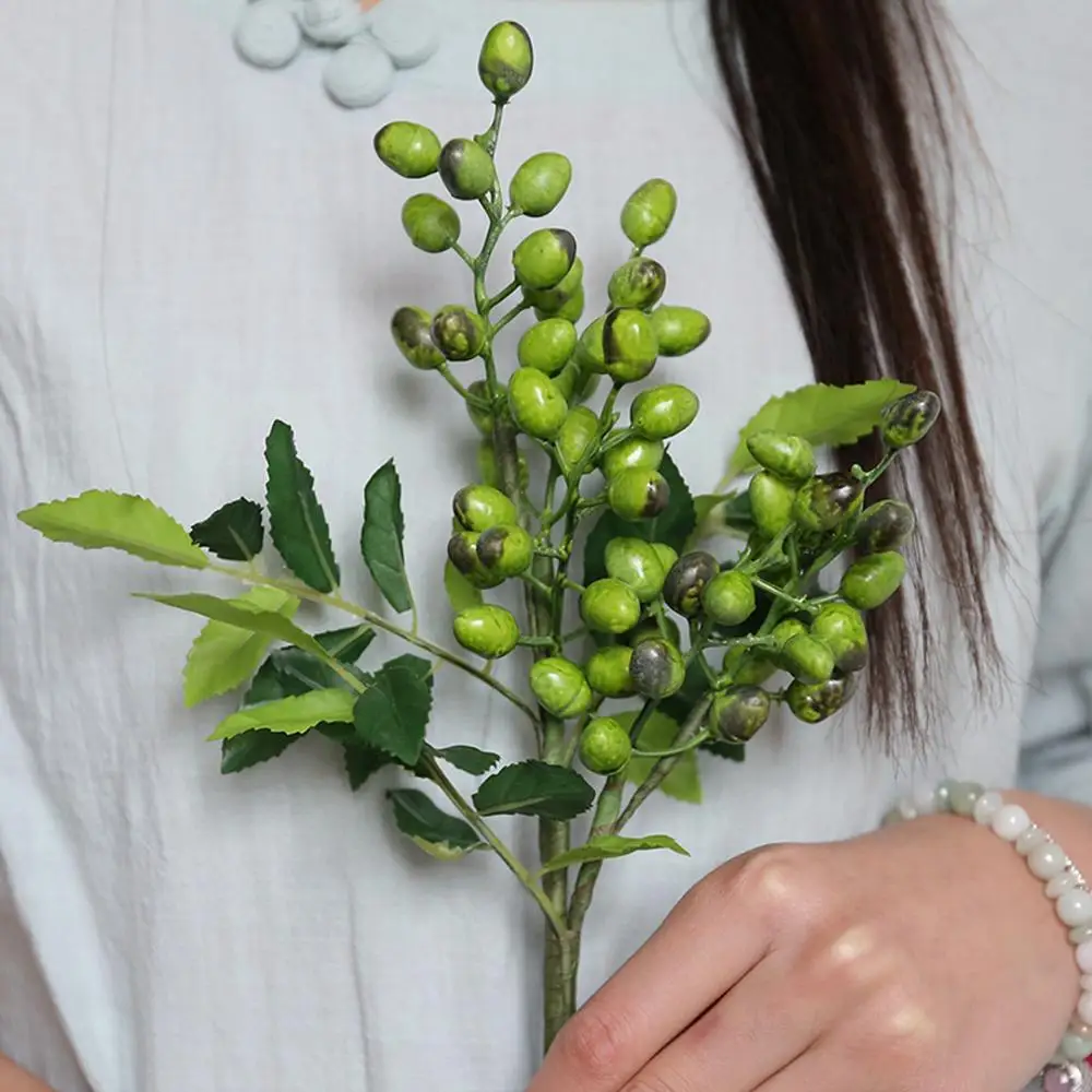 Искусственные ягоды зеленые бобы оливковые фрукты ветки цветы для свадьбы
