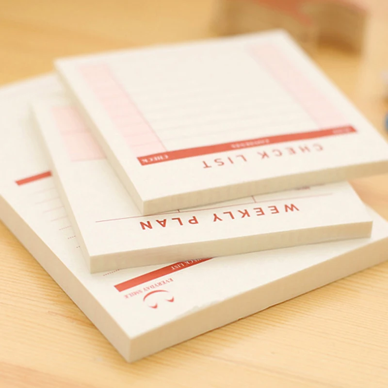 Милый Еженедельный ежемесячный планировщик бумажных блокнотов липкий блокнот