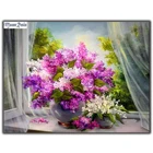 MOONCRESIN Diy алмазная живопись, вышивка крестиком, сиреневый цветок, 5D алмазная вышивка, искусственная вышивка