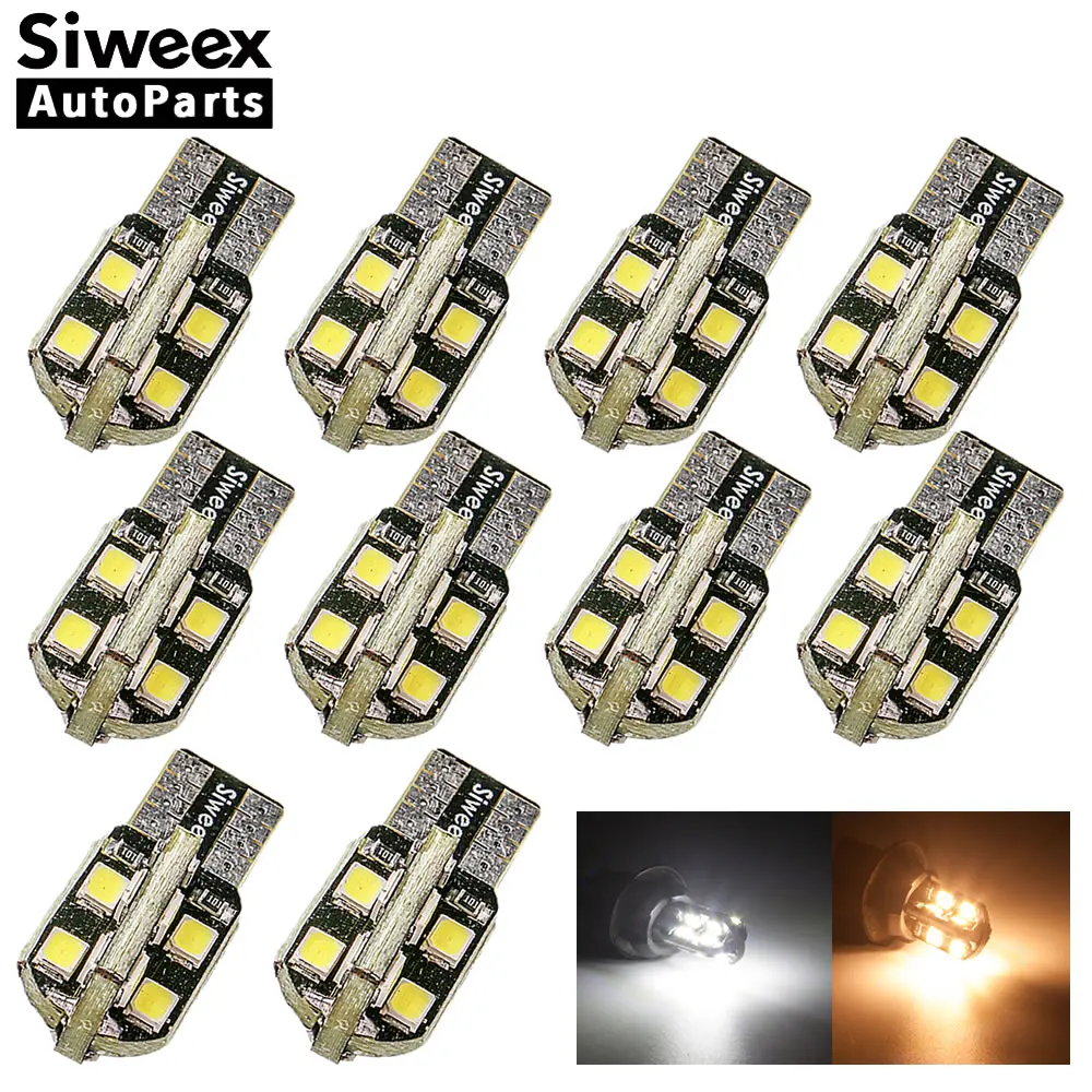 10 шт. W5W T10 светодиодный ная лампа 16 SMD 2835 автомобисветильник внутренний свет без