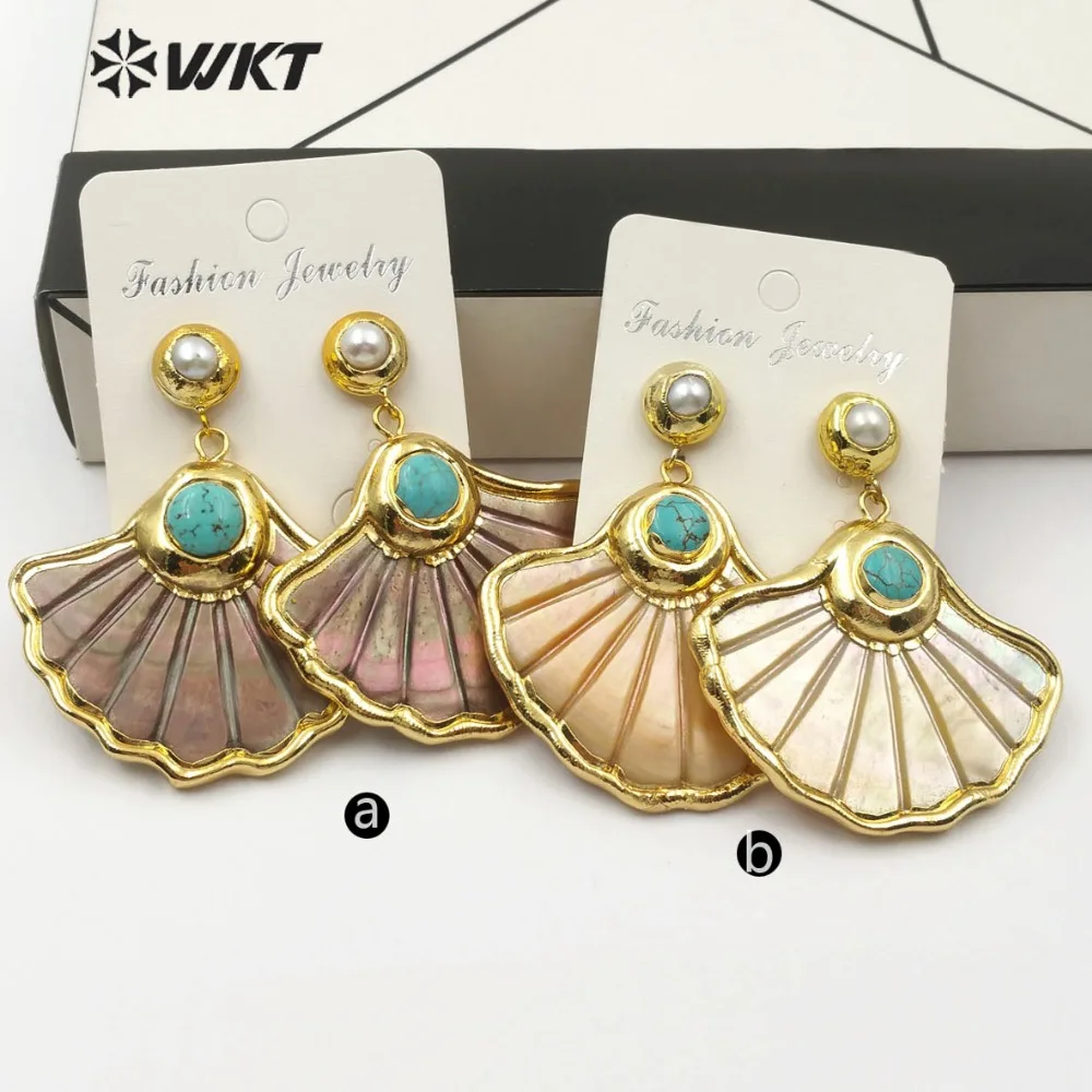 WKT WT-E504 Новый продукт! Серьги-капли с геометрическим элементом и зубчатыми