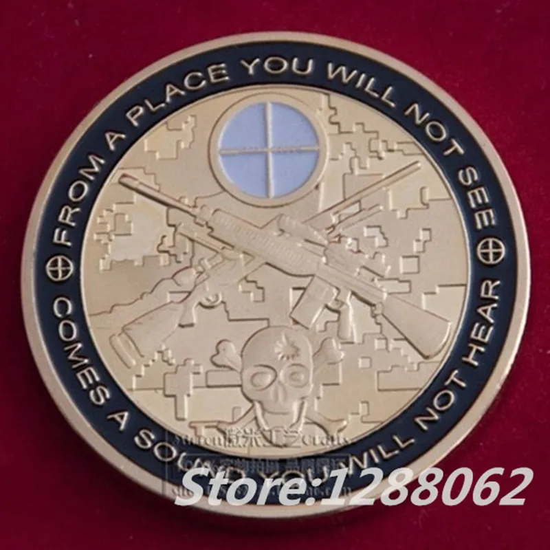 5 шт Снайпер американская милиция солдат тема монеты позолоченный значок 40 мм