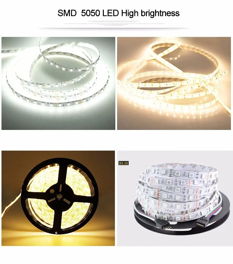 Светодиодная лента iluminacion rgb 5050 Диодная лента, светодиодный светильник fita de 12v smd tiras neon 5 m, Рождественское украшение