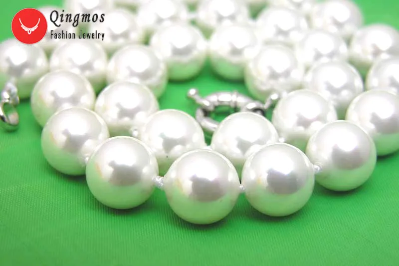 Женское Ожерелье Qingmos из черного морского жемчуга с круглой жемчужиной 12 мм