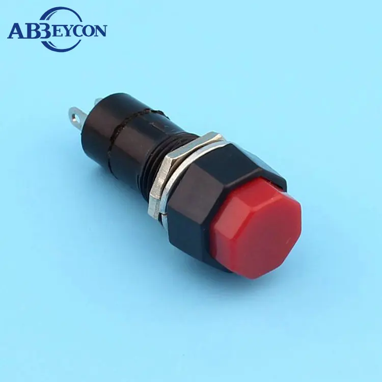 

NS145 PBS-14A 12MM Latching ON-OFF Octagon push button switch 2 pins hexagon head switch