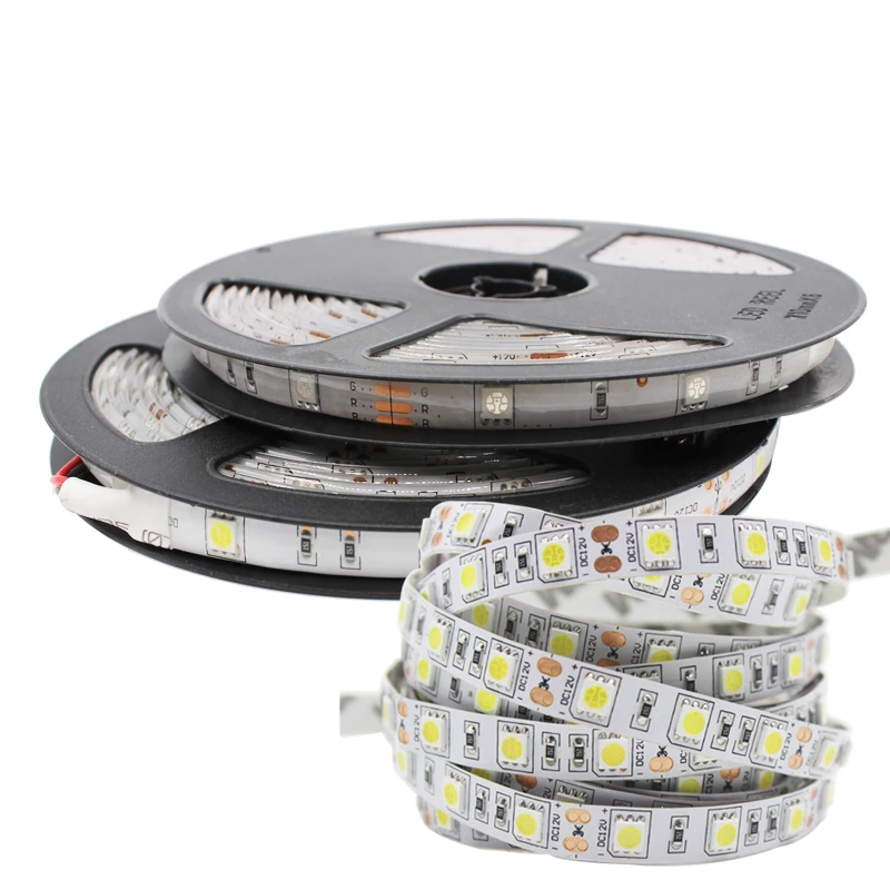 Адресуемые 5 m rgb Светодиодные полосы 5050 2835 водонепроницаемый светодиодный SMD dc12v