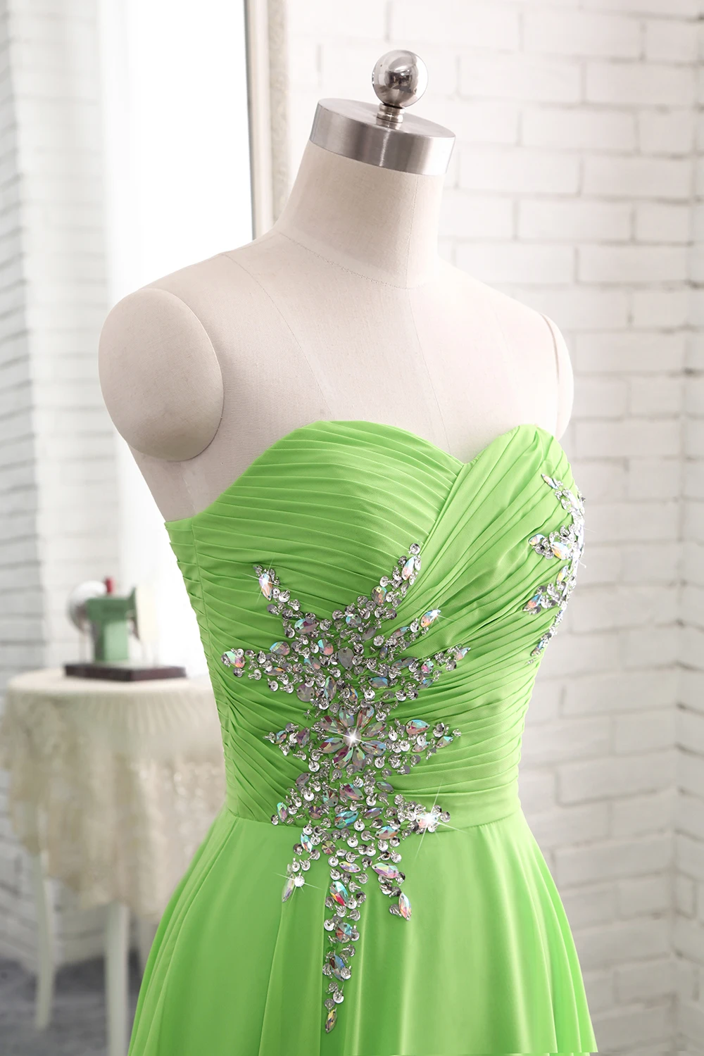 Puby Bridal New Fashion Sleeveless Sweethear Beading Long Bridesmaid Dresses Chiffon Floor-Length Pearls Dress xk017 | Свадьбы и
