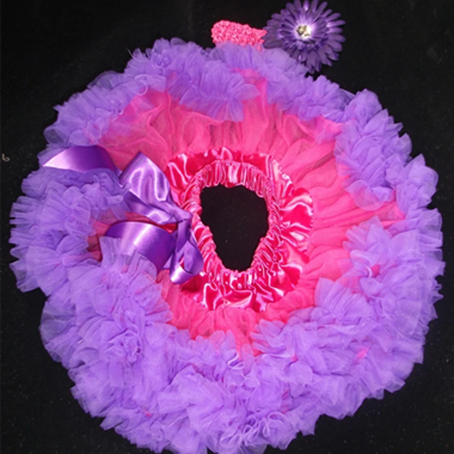 Детская пачка светло розовая фиолетовая детская юбка цветочный Комплект повязки