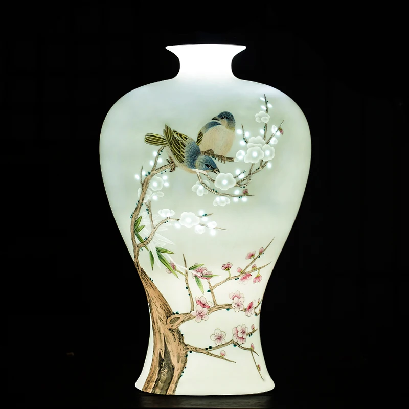 Керамические вазы Jingdezhen ручной росписи пастели цветущие сливы Пять цветочных