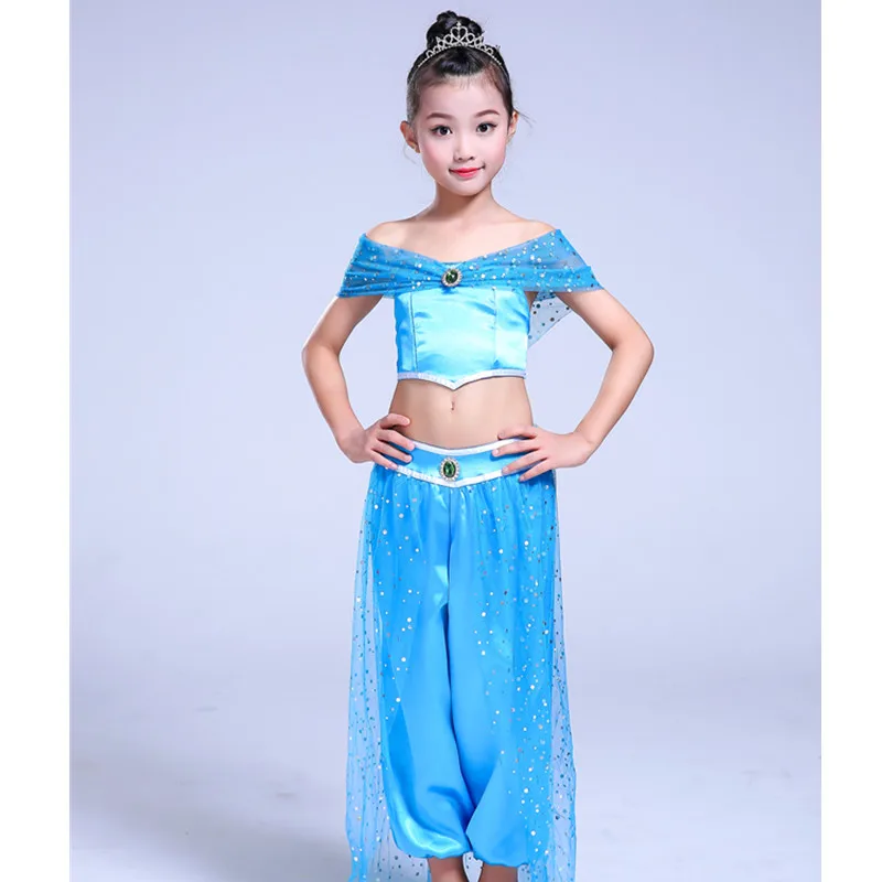 Индийская принцесса костюм для девочек летние платья без рукавов с блестками