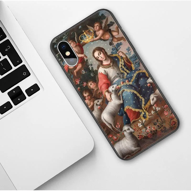 Чехол для iPhone X, XR, XS, Max, 7, 8 Plus, 6, 6 S Plus, 5, 5S, SE, Mary Jesus, Christian, мягкий чехол из ТПУ