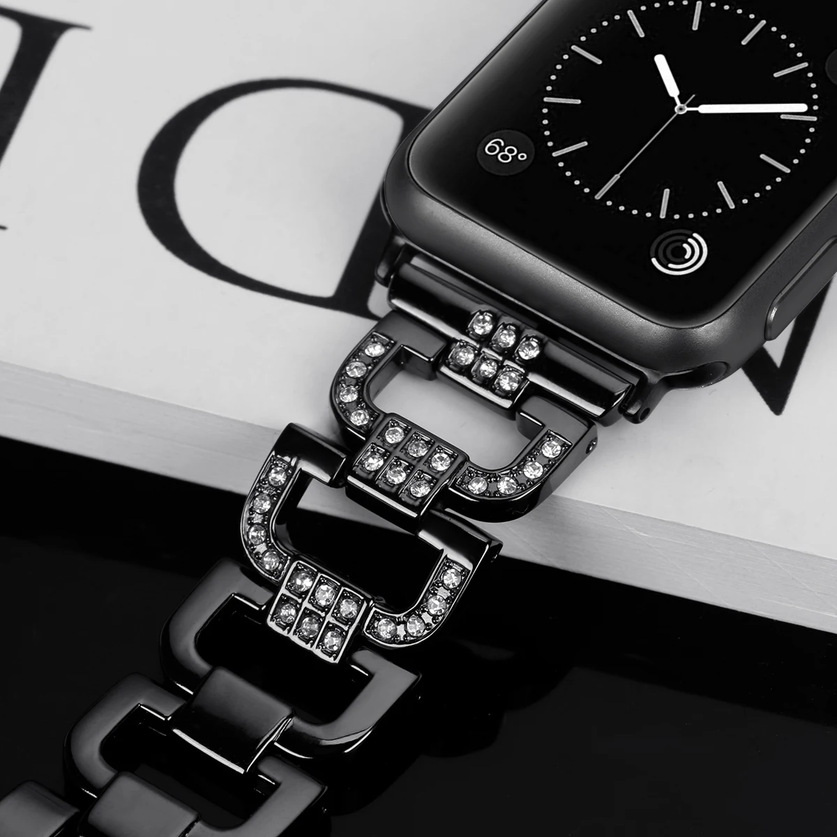 Бриллиантовый ремешок для Apple Watch 38 мм/42 мм/40 мм/44 мм браслет pulseira ремешок для iwatch серии 5 4 3 2 1 Женский ремешок из нержавеющей стали