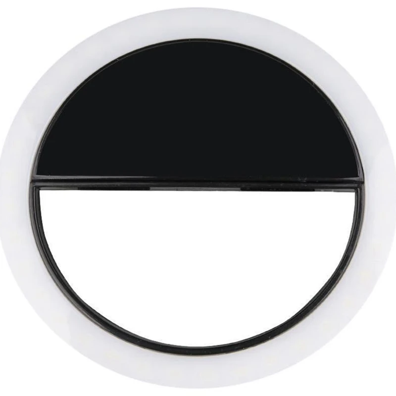 Black KISSCASE лампа на телефон Selfie Flash Light кольцевая лампа на телефон светодиодный заполняющий светильник портативный мобильный телефон светодиодный S селфи кольцо светящийся клип огни для iPhone смартфон - Цвет: Black