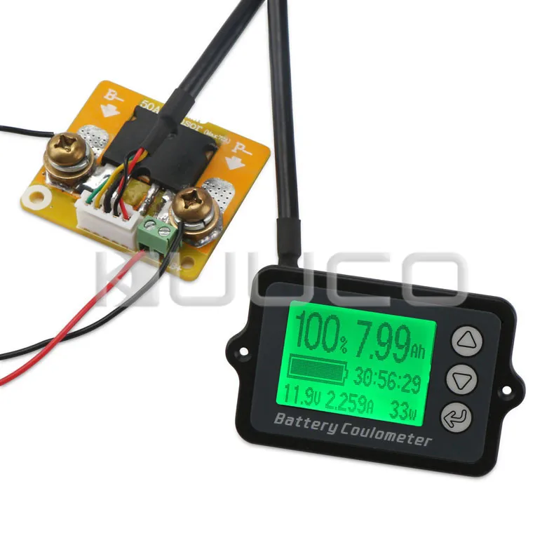 Цифровой Измеритель постоянного тока 8 ~ 80 в 50 А кулометр для аккумулятора