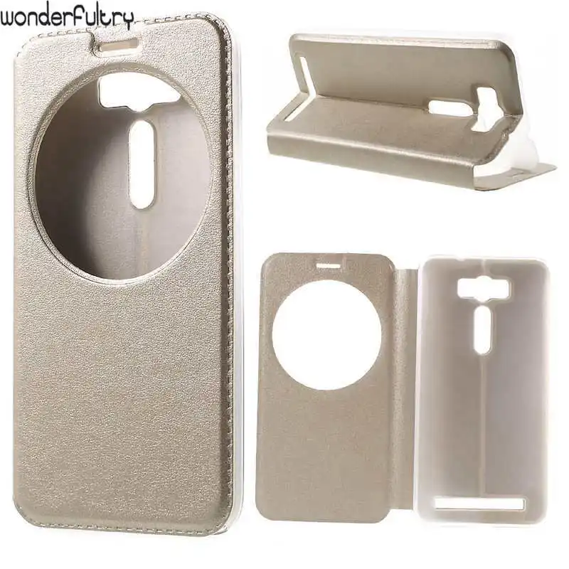 Wonderfultry Coque для ASUS 2 лазер ZE500KL Phone View Окно Смарт кожаный Стенд чехол Asus Zenfone Laser