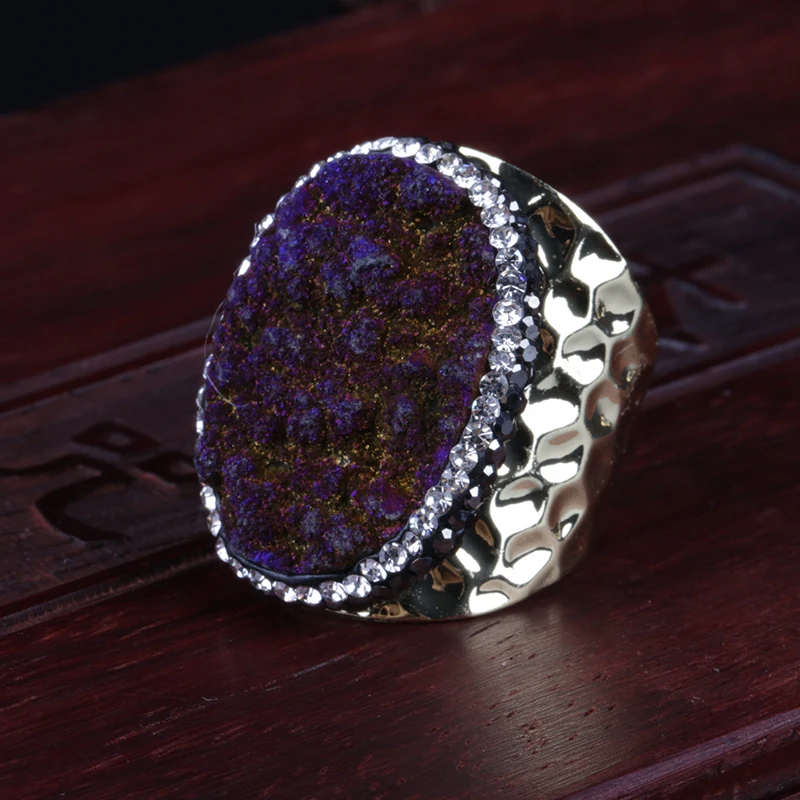 Темно-фиолетовая искусственная Бриллиантовая бусина подвеска стразы большая