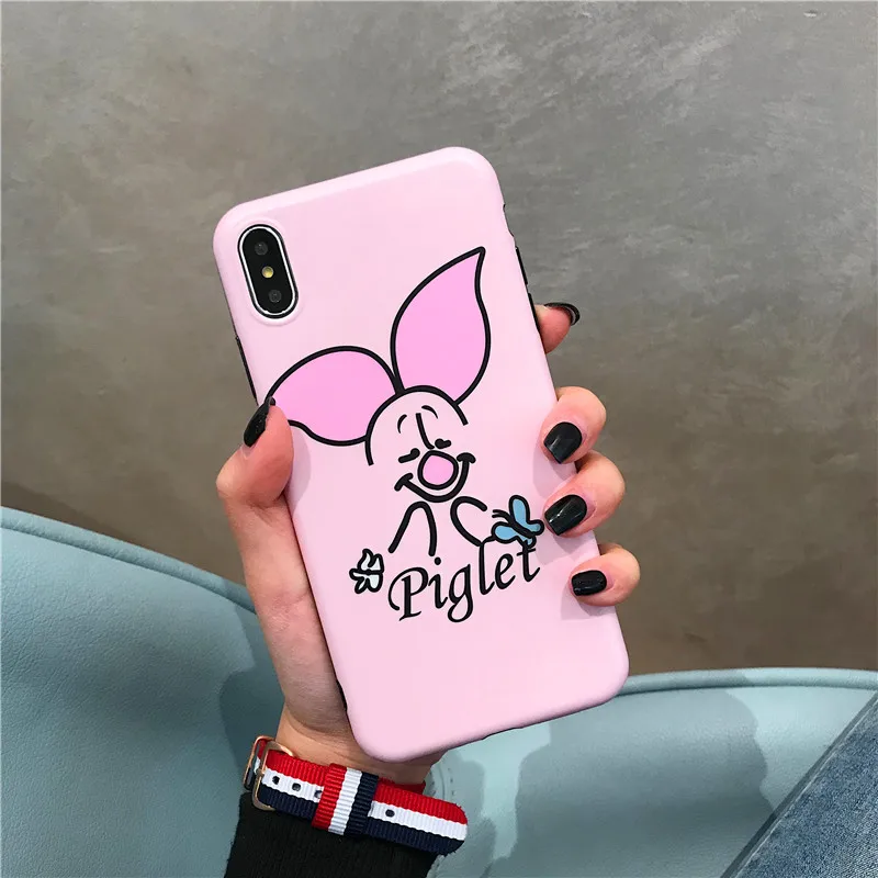 Супер милый мультяшный медведь поросенок мягкая оболочка IMD розовый желтый чехол