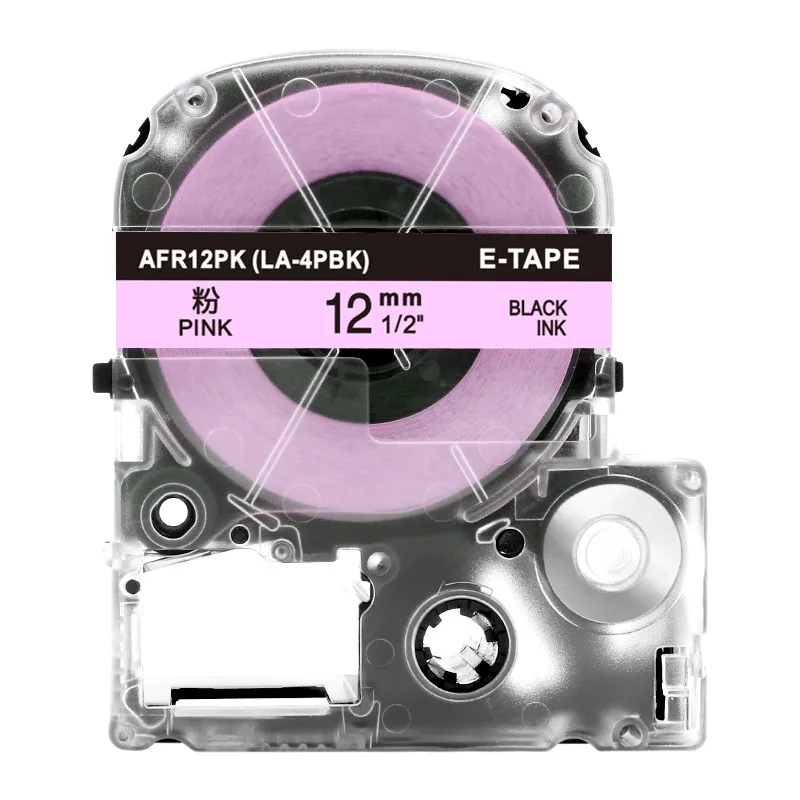 Юнистар атласная лента 12 мм Совместимость для Epson атласной лентой SA-4PBK SA-4WKK SA-4KBK SA-4HKK SFR12PK лучше всего подходит для упаковки - Цвет: Black on Pink