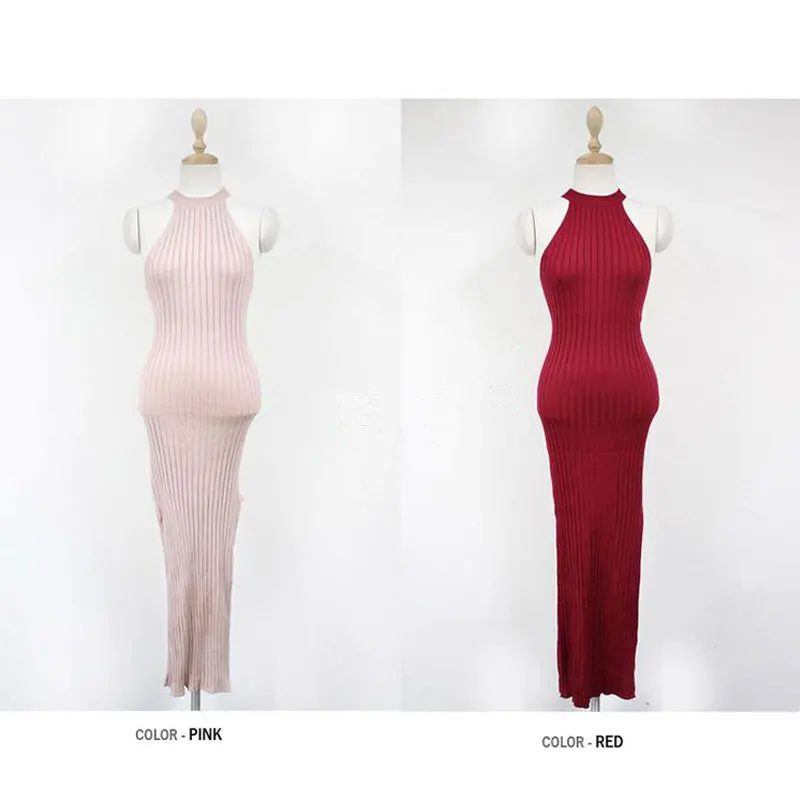 Женское трикотажное платье на бретелях тонкое привлекательное облегающее в