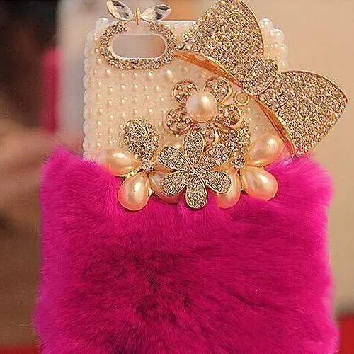 

Bling Crystal Winter Fluffy Rabbit Fur Case Crystal Soft Phone Case For Xiaomi Redmi8 9 8A 9A 9C Note 8 9 10 Pro 10X Pro 4G 5G