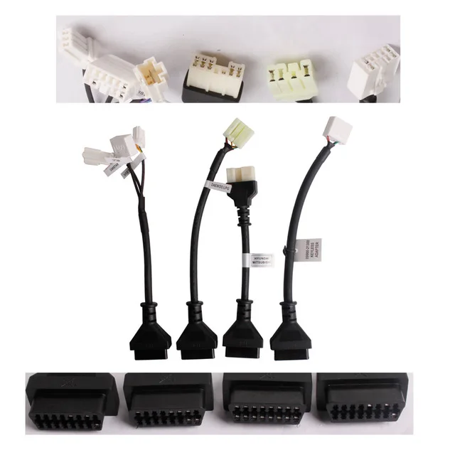 4pcs cable together Высокое качество Carman scan lite Тестовый Кабель для Kia hyundai для Daewoo для Mitsubishi OEM Carman - Цвет: 4pcs cable together