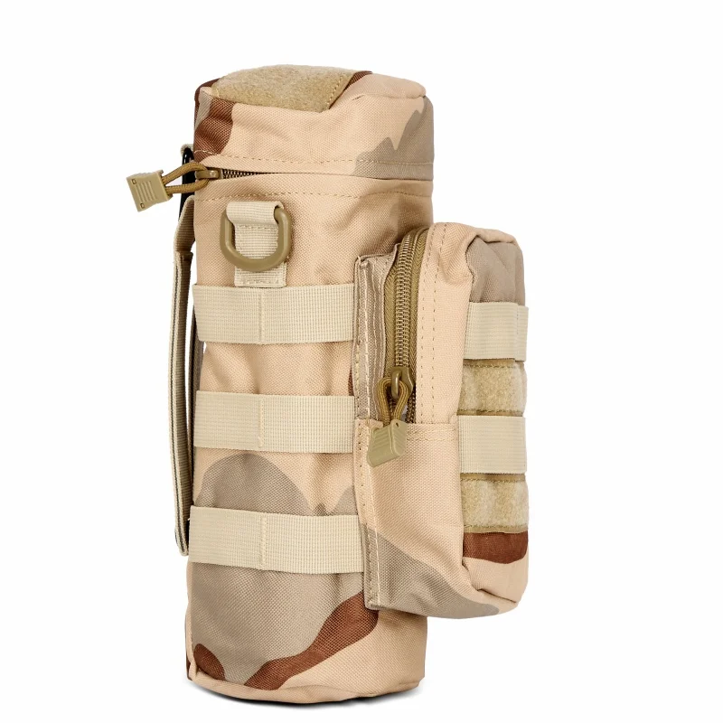 3-Color-Desert CQC на открытом воздухе тактический Molle бутылка для воды Чехол камуфляж Военная охота кемпинг туризм туристическое снаряжение поясная сумка чайник держатель - Цвет: 3-Color-Desert