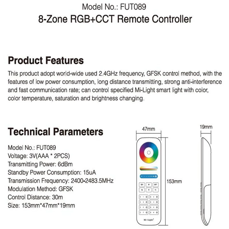 Mi light дистанционное управление 9 Вт RGB + CCT AC85 265V 2 4G Беспроводная E27 лампа RGBWW
