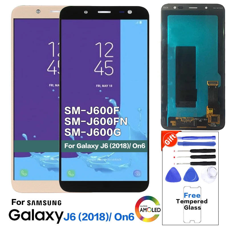 Оригинальный Для samsung Galaxy J6 2018 SM J600F J600FN ЖК экран Замена для On6 J600G дисплей|Экраны