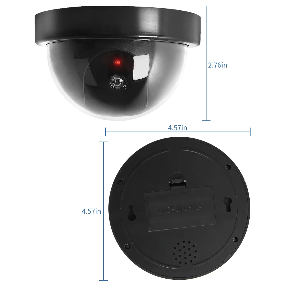 Муляж купольной камеры видеонаблюдения с мигающим красным светодиодом|Камеры