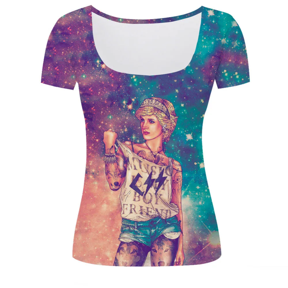 Высокое качество леди совок-образным вырезом красивых женщин футболки девушки