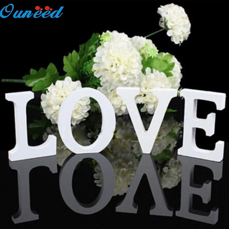 Ouneed Happy Home отдельно стоящие деревянные буквы Белый Алфавит Свадьба День Рождения