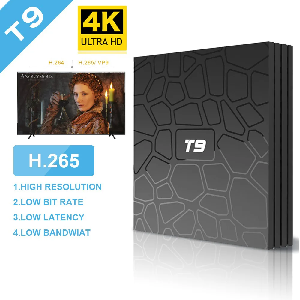T9 ТВ приставка Android 8,1 8 0 Smart 4 ГБ 32 ГБ 64 Гб ТВ приставка Rockchip RK3328 1080P H.265 4K Google Play Netflix медиаплеер