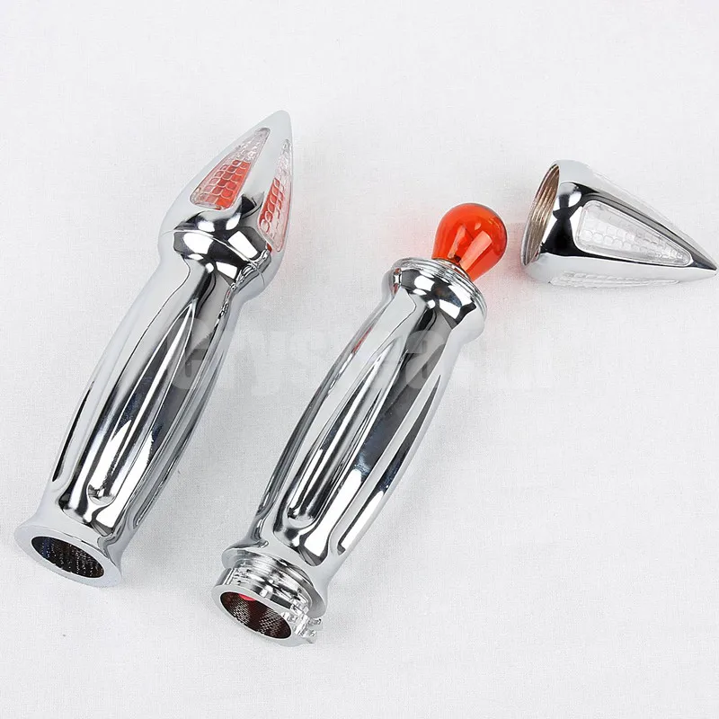 Мотоциклетные ручки с шипами хромированные черные наконечники для поворотников