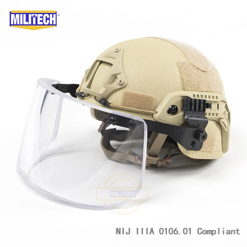 MILITECH NIJ IIIA 0108,01 3A пуленепробиваемый козырек для ACH fast Тактический шлем пуленепробиваемый козырек пуленепробиваемые маска для шлемов