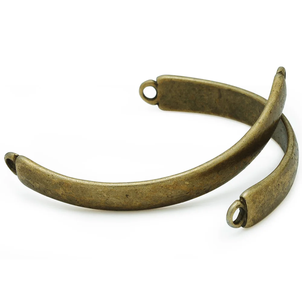 

Antique Bronze Color Metal Bracelet Connector Bent Bracelet Charm Link for DIY handmade Jewelry accessories, 54*7mm-10049908