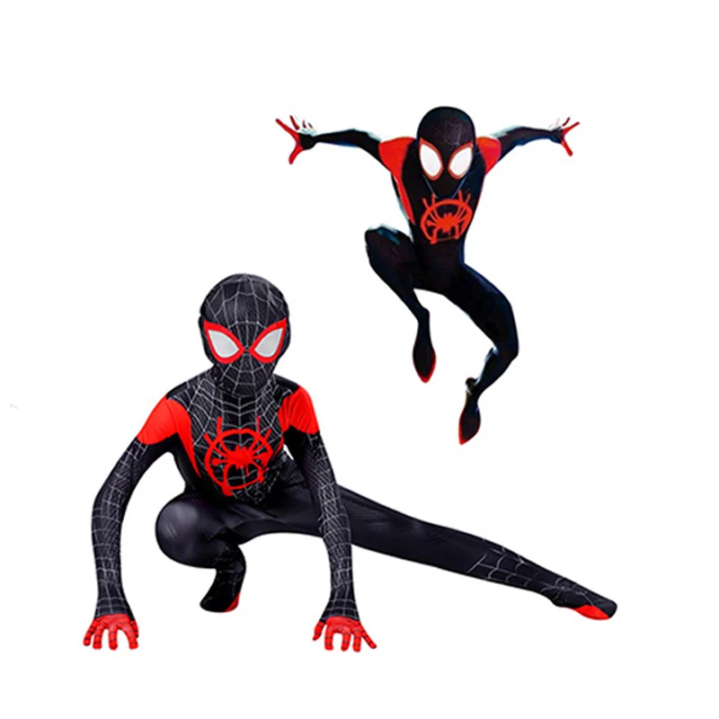 miles morales spider Детский костюм Человека-паука; костюм Человека-паука для взрослых; костюм Человека-паука; одежда для костюмированной вечеринки; облегающий костюм на Хэллоуин; комбинезоны - Цвет: miles morales spider