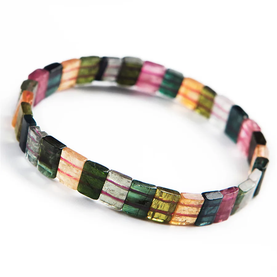 100% оригинальные красочные натуральные турмалиновые Браслеты Женские