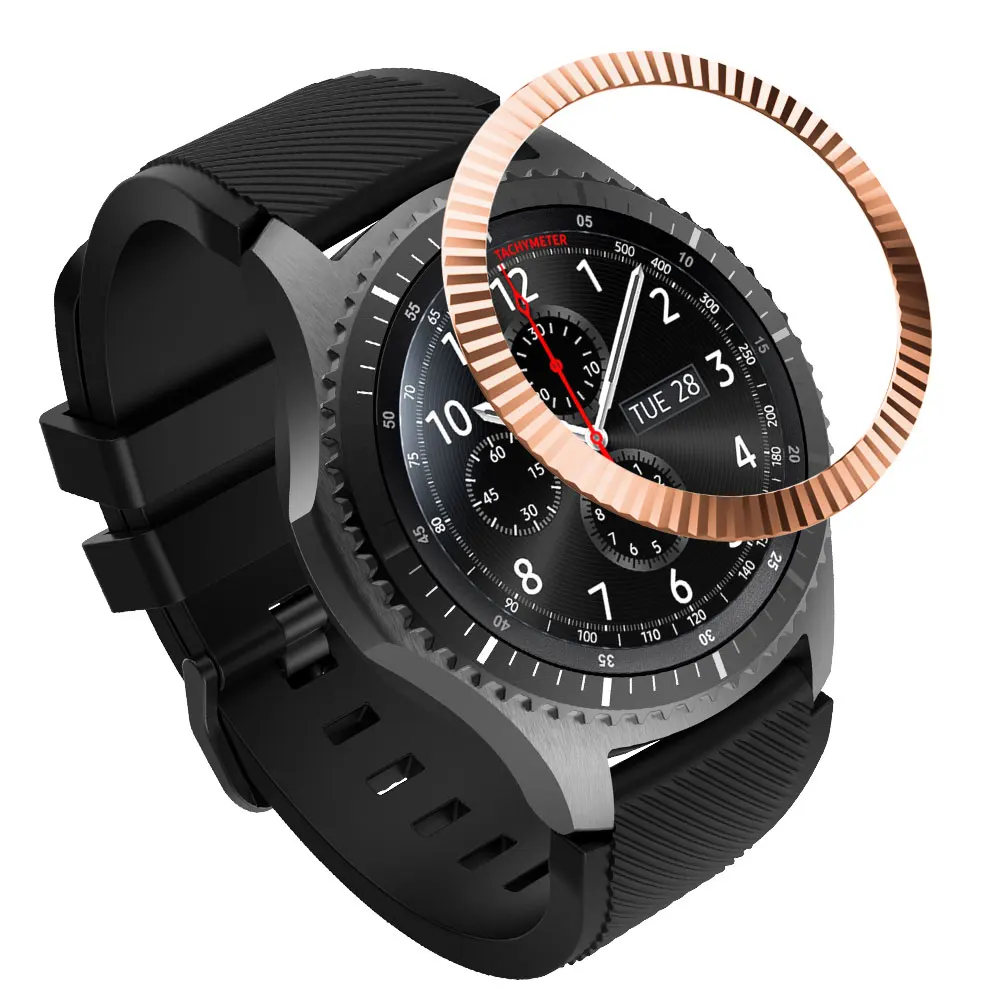 s3 frontier C Смарт-чехол для часов samsung Galaxy watch 46 мм/42 мм/gear s3 frontier ободок кольцо клеющаяся крышка против царапин из нержавеющей стали - Цвет ремешка: s3 frontier C