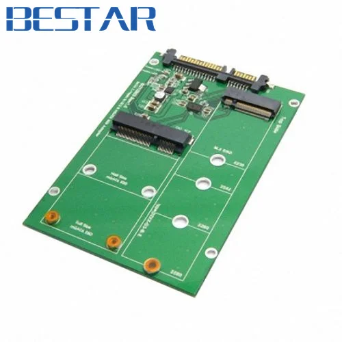 2 in 1 Combo Mini PCI- E 2 Lane M.2 NGFF & mSATA SSD to SATA 3.0 III Adapter Converter PCBA