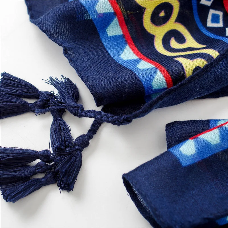 Bohemia style new arrival women scarf luxury brand geometric pattern wraps shawls muslim islam hijab wrap Na&ampden | Аксессуары для