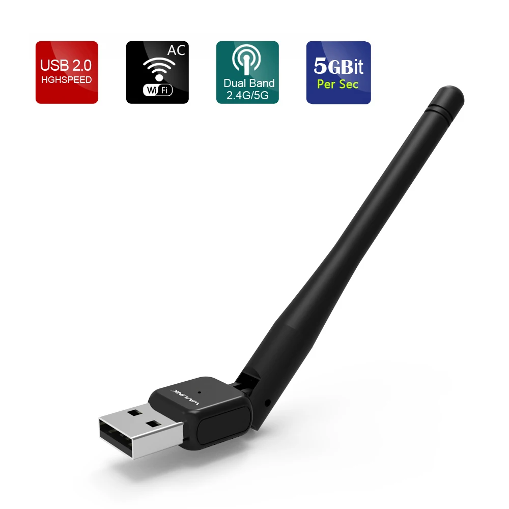 Wavlink USB Wifi адаптер 600 Мбит/с WiFi ключ двухдиапазонный 2,4/5 ГГц беспроводной USB Wifi приемник мини Сетевая Карта Антенна для рабочего стола
