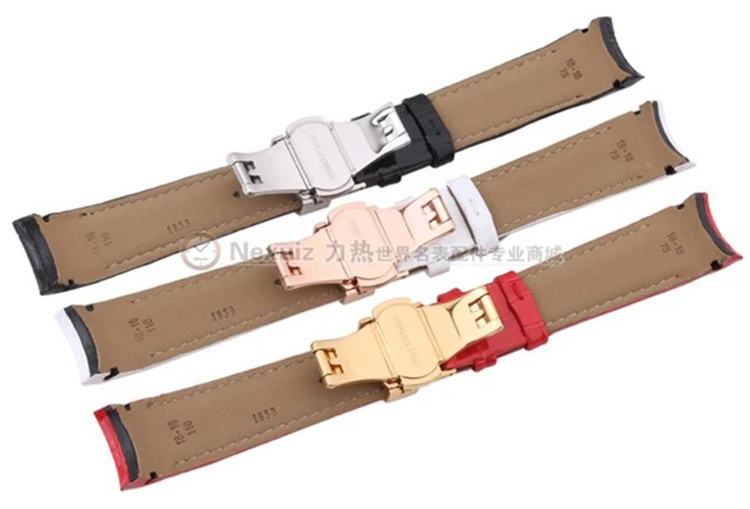 Новый ремешок для часов с изогнутым концом 18 мм Золотой раскладной застежкой