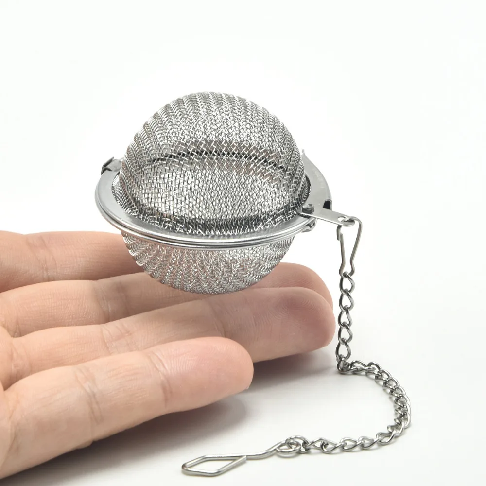 4 5 см Чай Infuser 304 нержавеющая сталь пищевой FDA Ситечко с цепочкой сферы сетки шар