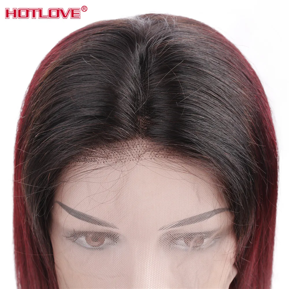 Перуанские 1B/99j человеческие парики для женщин прямые короткие Ombre BOB парик