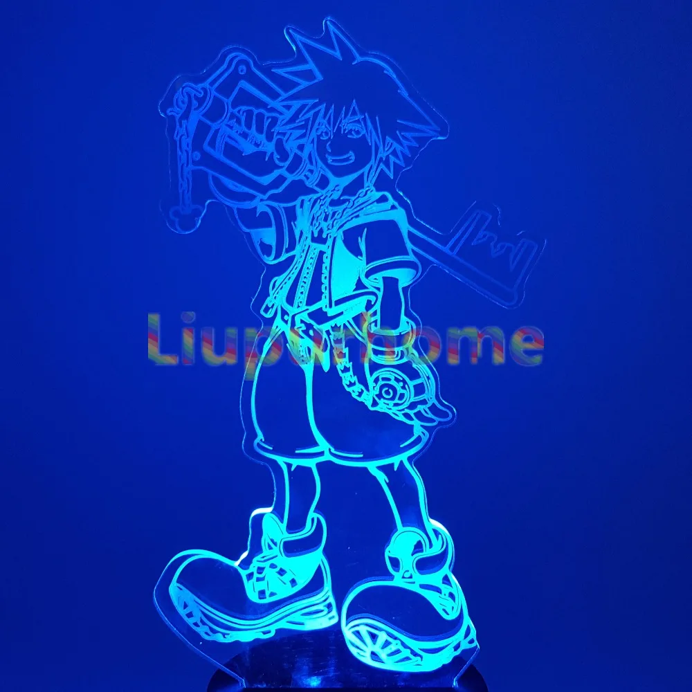 Kingdom Hearts Sora 3D визуальная Иллюзия светодиодный ночной Светильник для дома Рождественский подарок-украшение