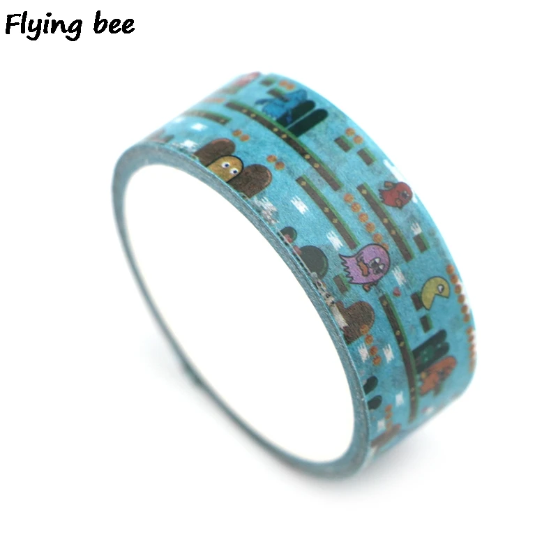 Flyingbee 15 мм X 5 м Бумага васи клейкие ленты Pac человек милый клейкая лента DIY Скрапбукинг Стикеры мультфильм маскирующая лента X0336