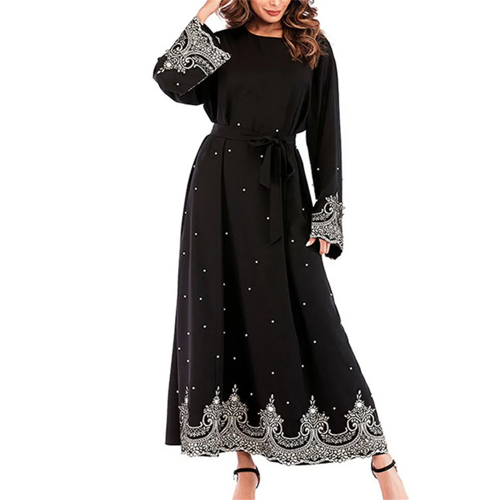 2019 Новое мусульманское платье для женщин размера плюс S ~ 5XL этнические халаты