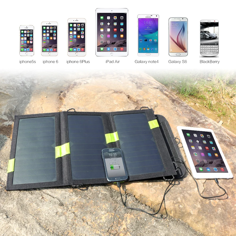 Высокоэффективные солнечные зарядные устройства SunPower Солнечные Панели 5V 2.4A(макс.) Быстрая зарядка для iPhone iPad huawei samsung Xiaomi OPPO Vivo