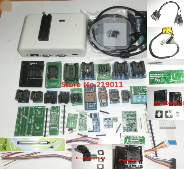 Новейшее программное обеспечение RT809H+ 35 оригинальные адаптеры с CABELS emmc-nand FLASH чрезвычайно быстрый Универсальный программатор